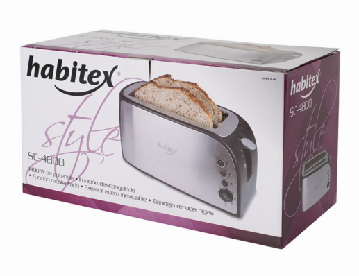 Tostador 2 Ranuras Largas Habitex Modelo Sc4800